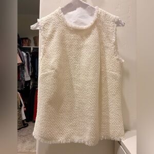 Ann Taylor Cream Textured Sleeveless Tunic